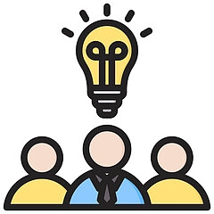 mehrere Personen kommen zu einer L&ouml;sung