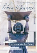 Hoch die Hände, Bronzefigur mit Boot über den Kopf haltend